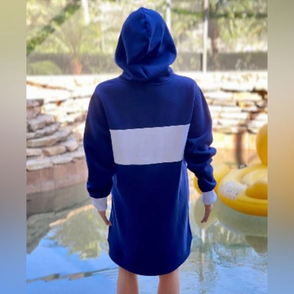 Polo Ralph Lauren Women Polo Logo Colorblock Fleece Hoodie Dress - Picture 8 of 8